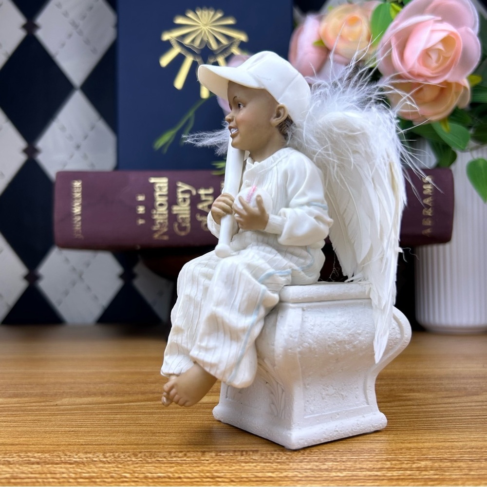 Sweet Child Angel Baseball Figurine Sculpture Whimsical Décor Collectible Rare - Picture 6 of 17